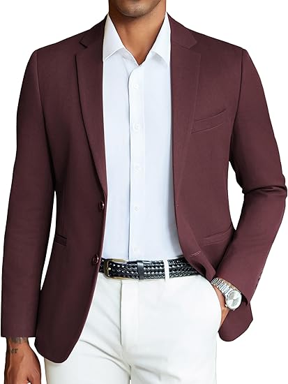 Men's casual suit jacket slim-fit sports jacket double-button knitted texture suit jacket