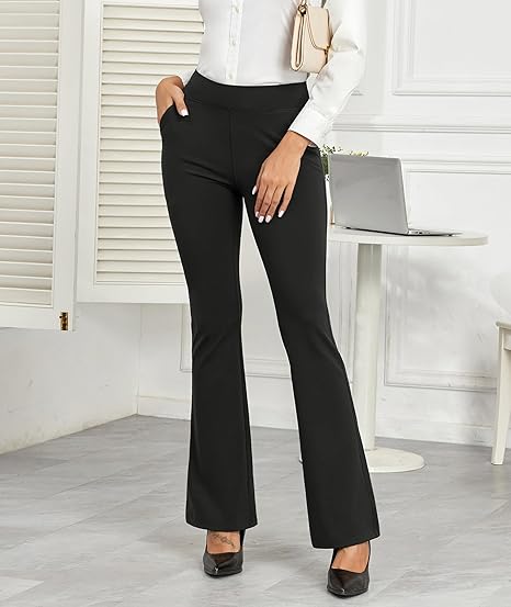Women's high-waisted business pants in small size / regular size / high boot style set with yoga, work and casual pants pockets