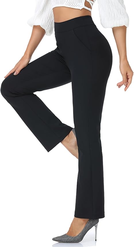 Women's high-waisted business pants in small size / regular size / high boot style set with yoga, work and casual pants pockets