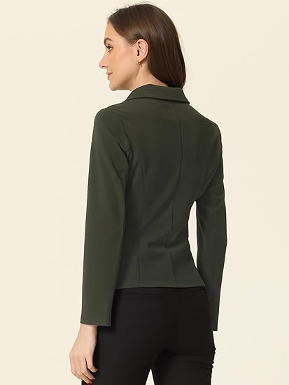 Women's office-style stretchable collar long-sleeved blazer for jackets