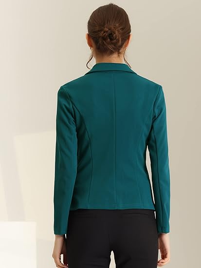 Women's office-style stretchable collar long-sleeved blazer for jackets