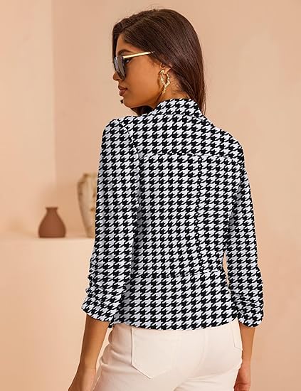 Women's short-sleeved blazer with a front-buttoned design, lightweight cardigan jacket, suitable for both business and casual wear